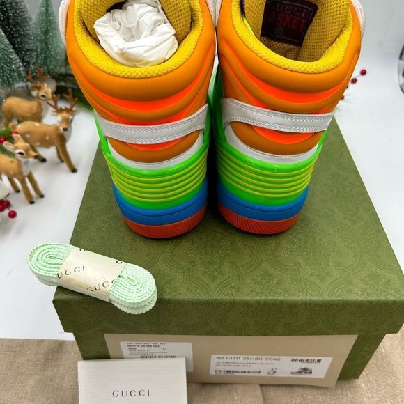 Gucci multi-color basket high top sneakers size 37. Made in Italy. - Picture 6 of 11